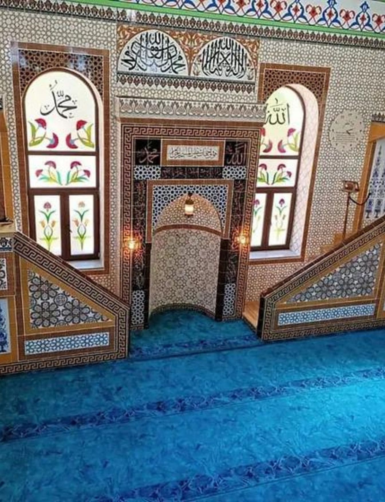 Cami Mihrap Minber Kürsü - 28, Mihrap Minber Çini Modelleri, Kütahya Cami Çinileri