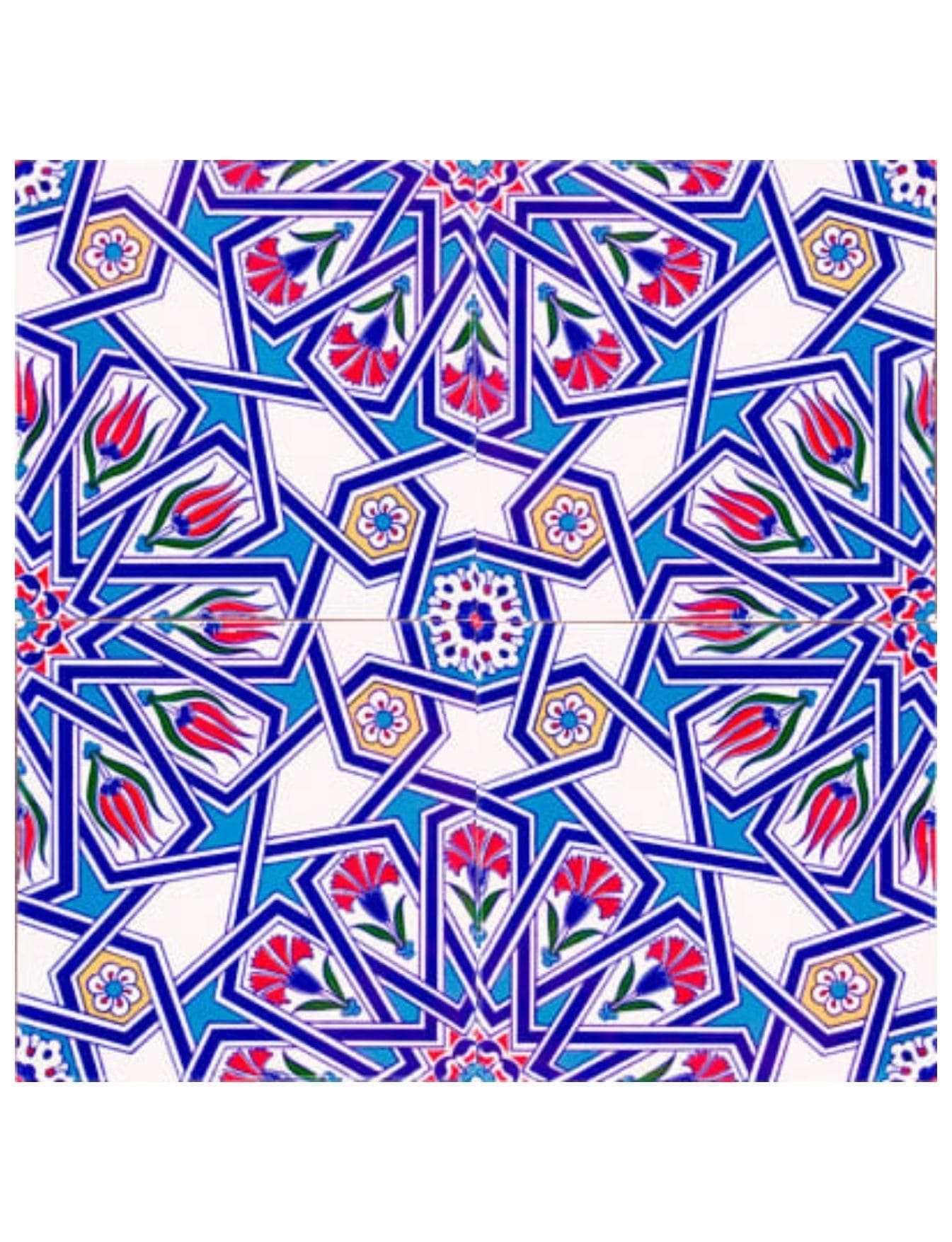 Cami Çinileri 20x20 - 01, Cami Çini, Desenli Çini Seramik, Kütahya Cami Çinileri