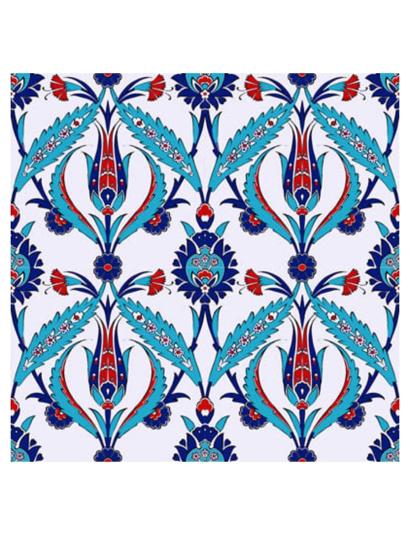 Cami Çinileri 20x20 - 17, Cami Fayansı, Kütahya Cami Çinileri