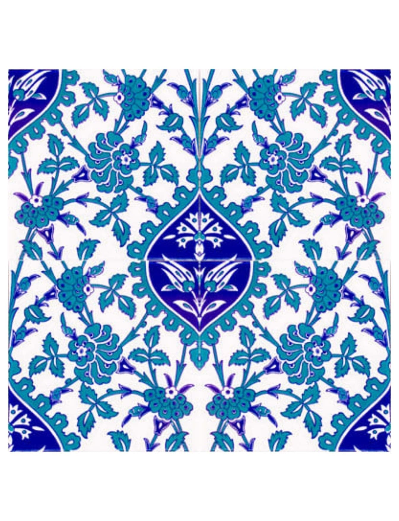 Cami Çinileri 20x20 - 02, Kütahya Çini, Kütahya Cami Çinileri