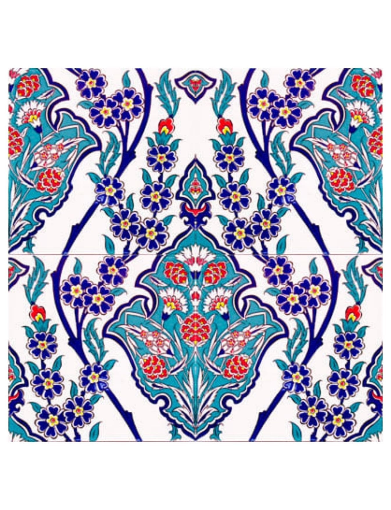 Cami Çinileri 20x20 - 23, Cami Duvar Çini, Kütahya Cami Çinileri