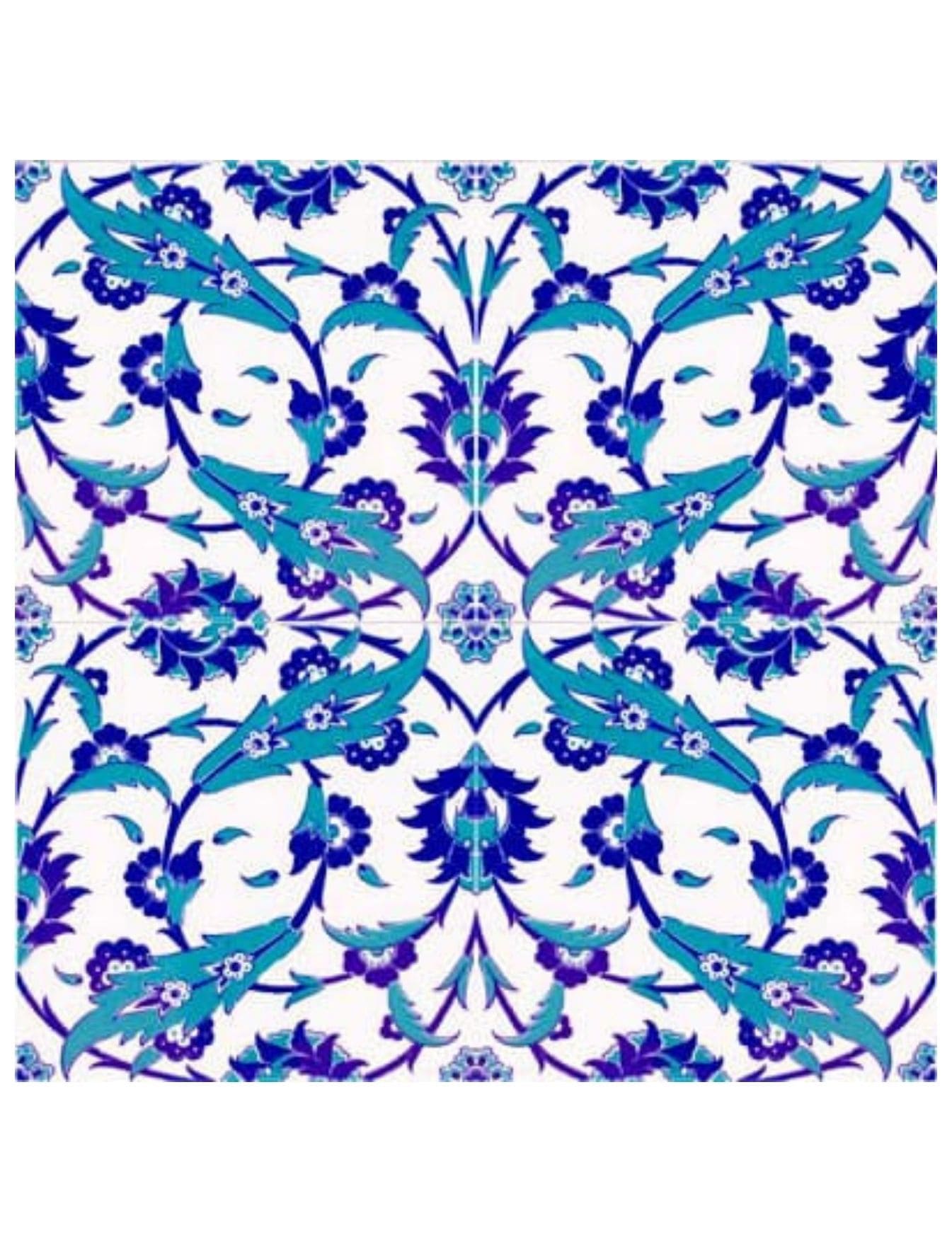 Cami Çinileri 20x20 - 37, Cami Çini Desenleri, Kütahya Cami Çinileri