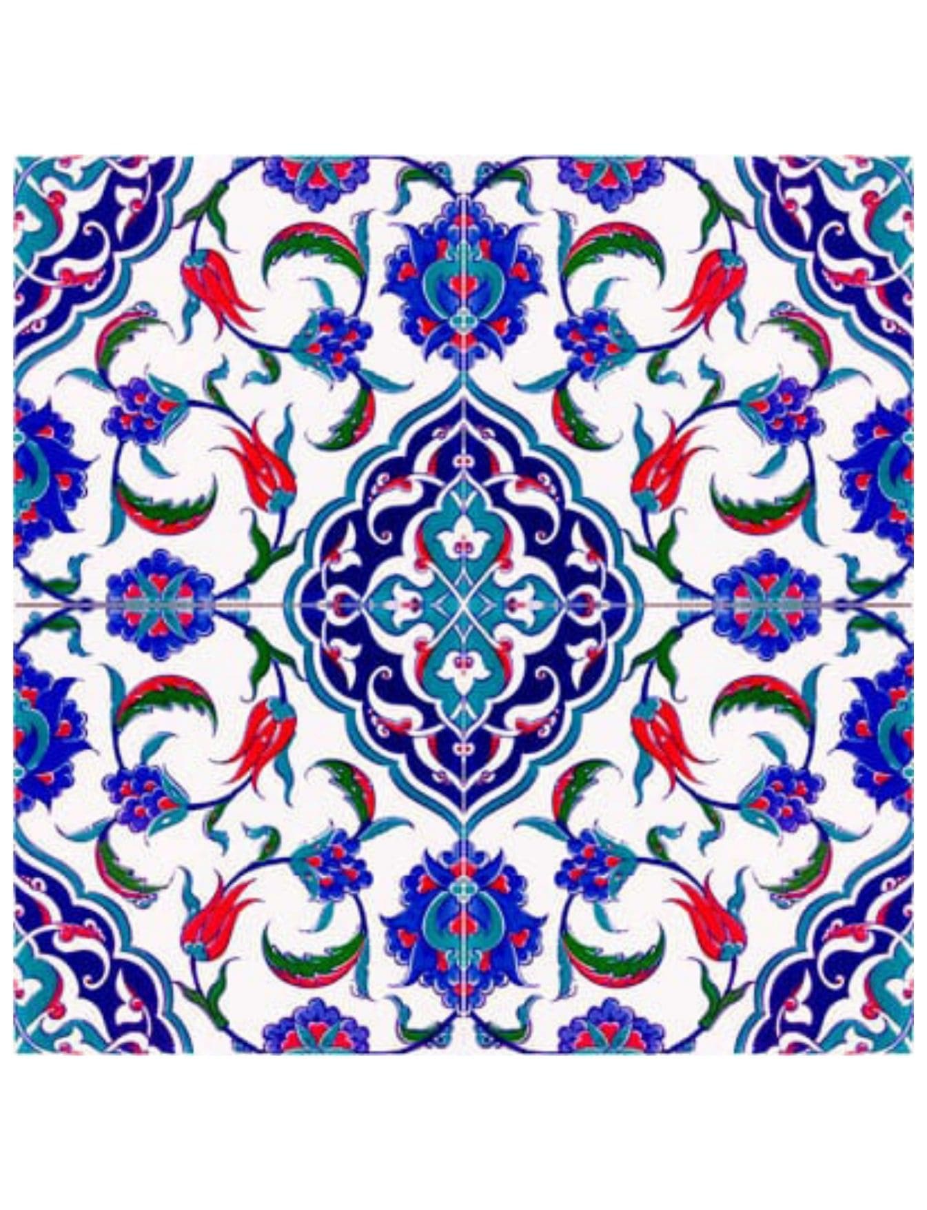 Cami Çinileri 20x20- 41, Çini Seramik 20x20, Seramik Karo, Kütahya Cami Çinileri