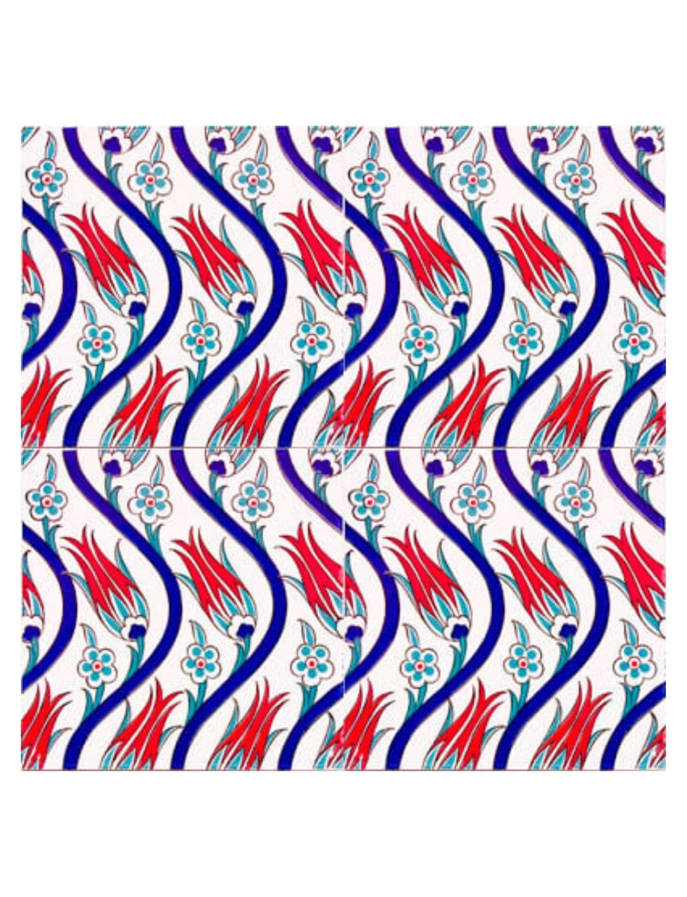 Cami Çinileri 20x20 - 48, 20x20 Çini Seramik, Kütahya Cami Çinileri