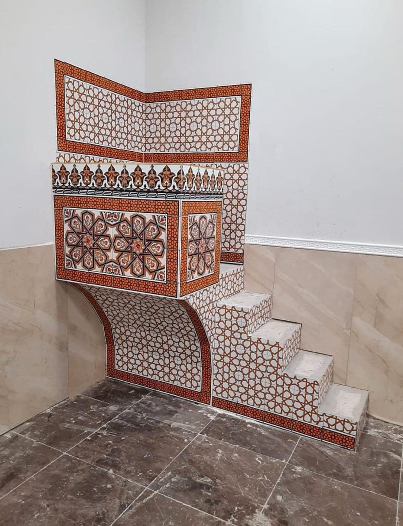 Çini Kürsü - 23, Cami Vaiz Kürsü Modelleri, Kütahya Cami Çinileri,