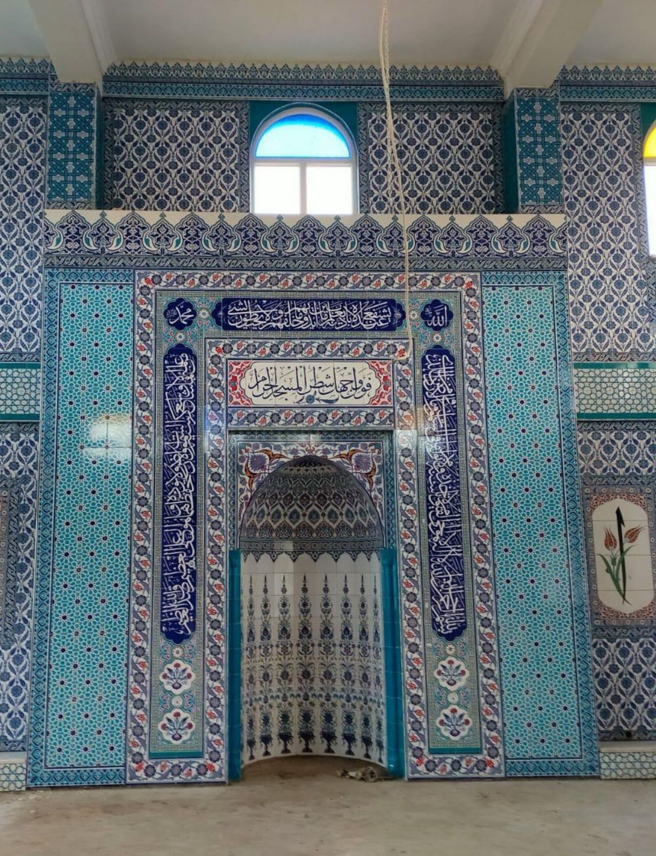 Cami Mihrapları - 035, Cami Mihrap Modeli Mavi Desen, Kütahya Cami Çinileri