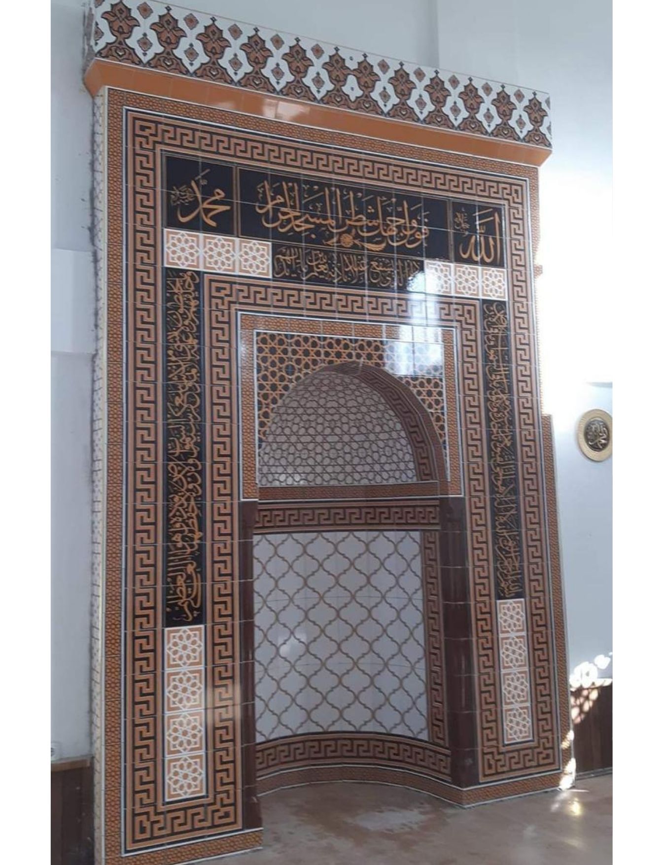 Cami Mihrapları - 068, Ahşap Cami Mihrapları Çini Modeli, Kütahya Cami Çinileri