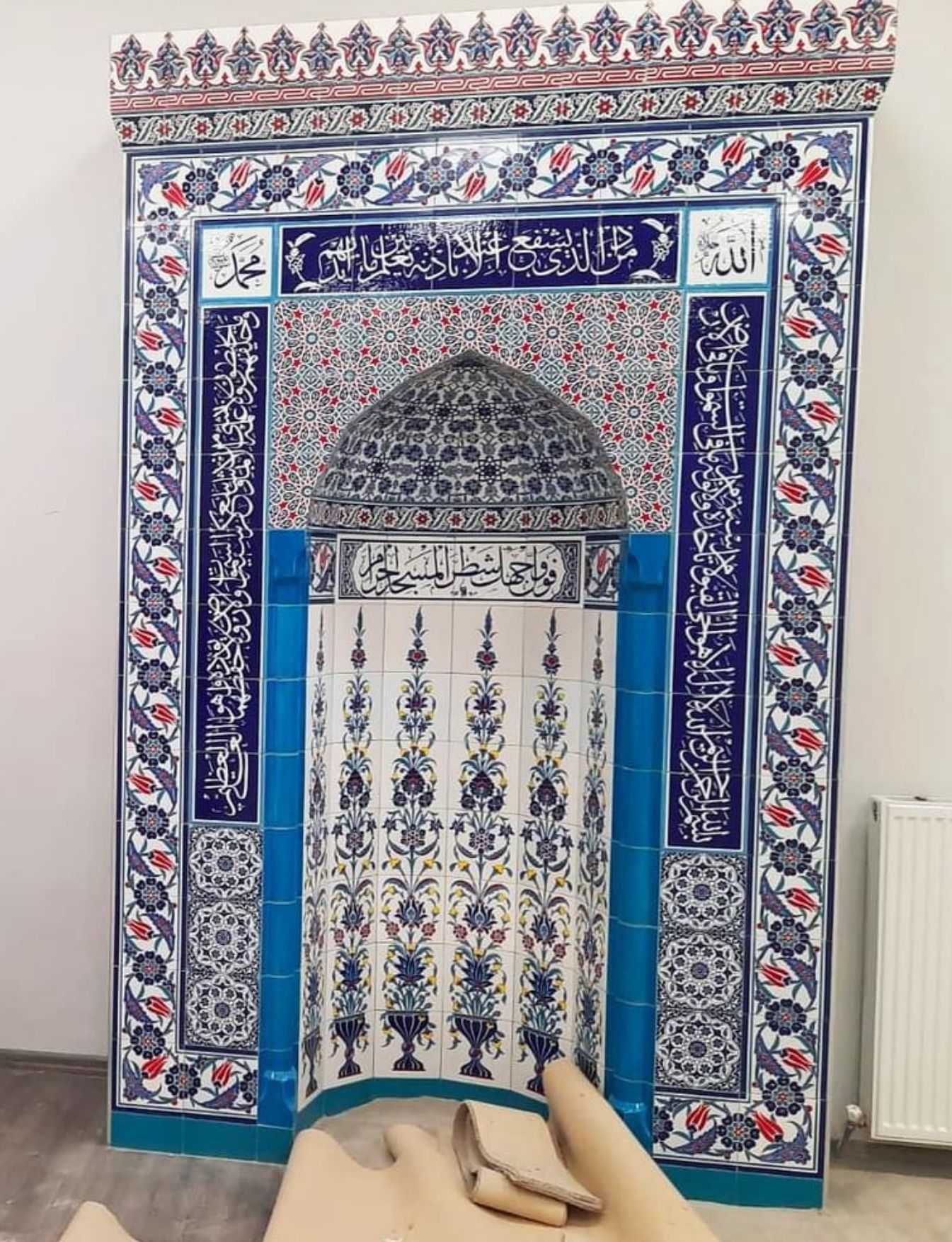 Cami Mihrapları - 072, Mescit Mihrap İznik Çini Desenli, Kütahya Cami Çinileri