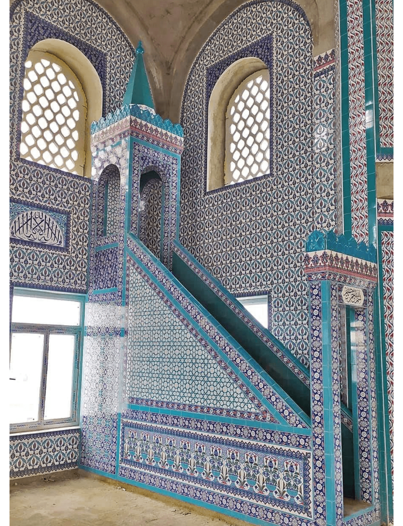 Cami Minberleri - 14, Minber Çinisi Minber Tasarım, Kütahya Cami Çinileri