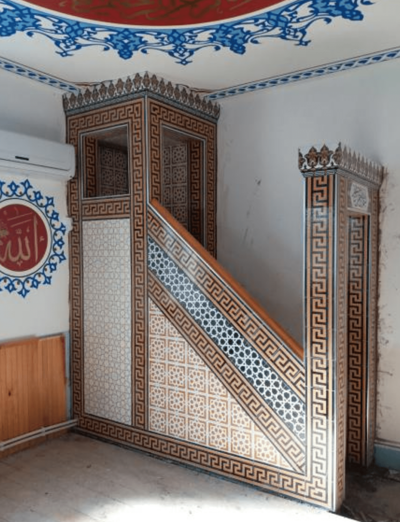 Cami Minberleri - 18, Mescit Minber Çini Modeli, Kütahya Cami Çinileri,