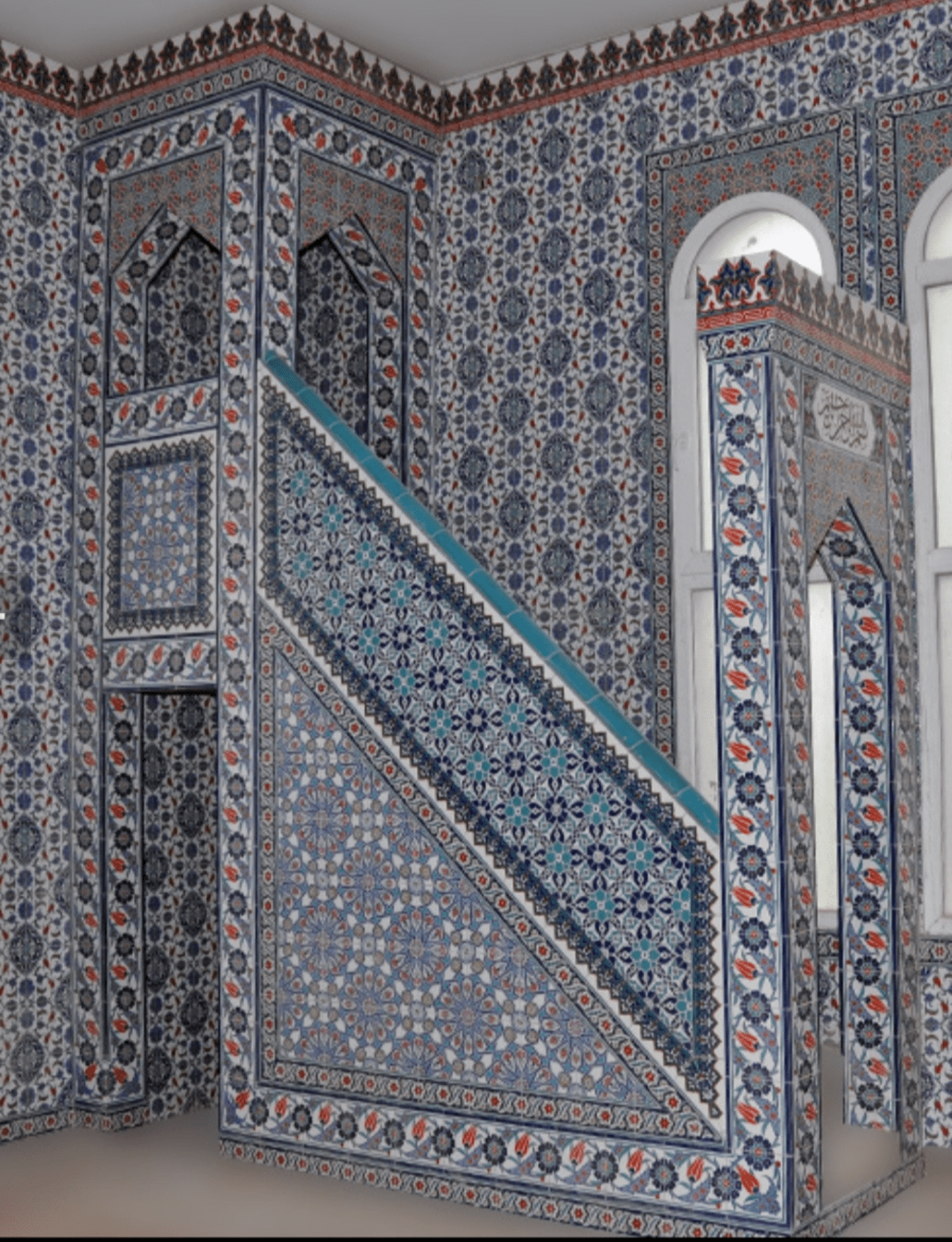 Cami Minberleri - 53, Mescit Minber Çini, Kütahya Cami Çinileri